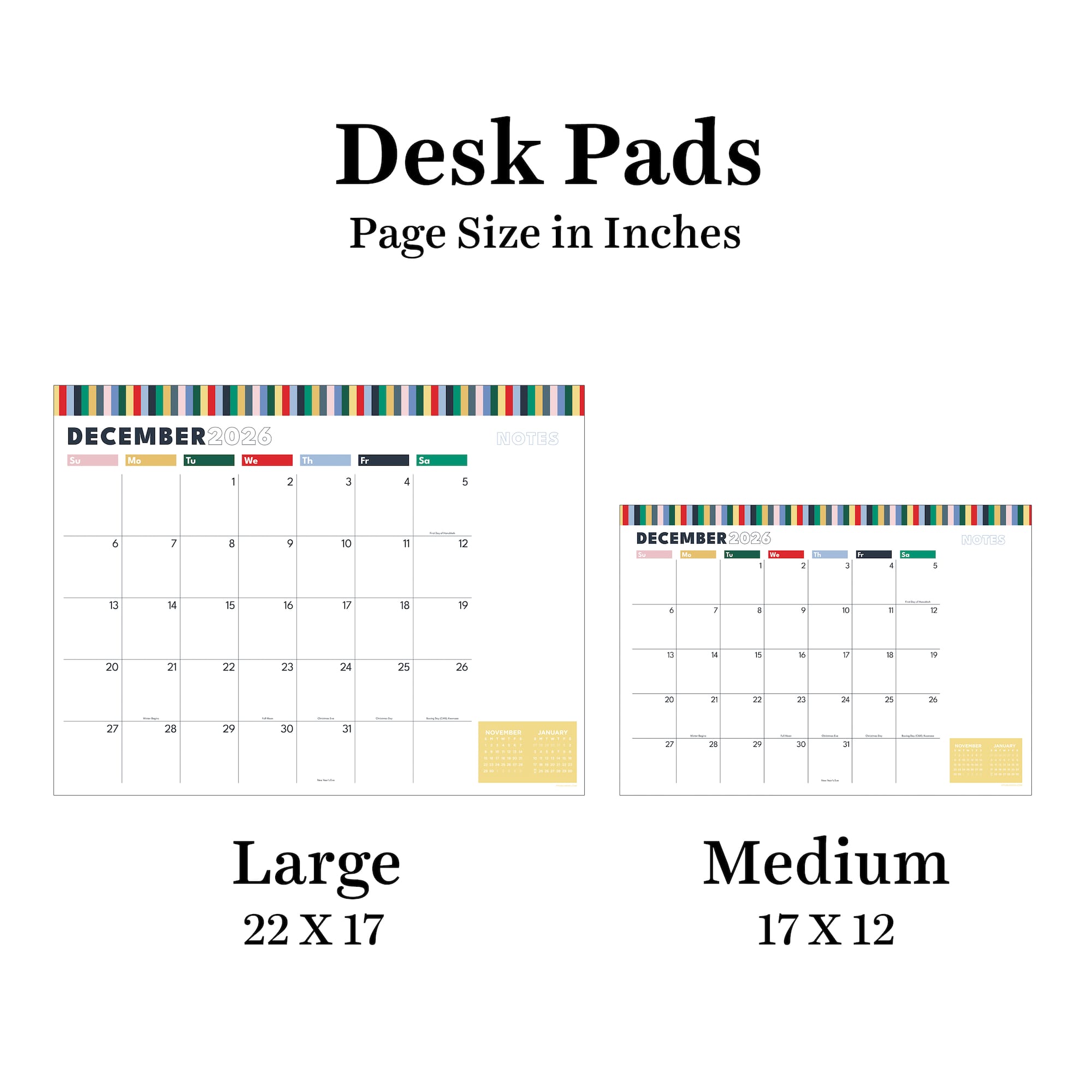 TF Publishing 2026-27 Long Weekend Desk Pad Monthly Blotter Calendar